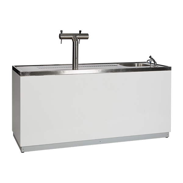 Bancone Birra Bianco W200 D70 H95 Cm Con Piano Cns