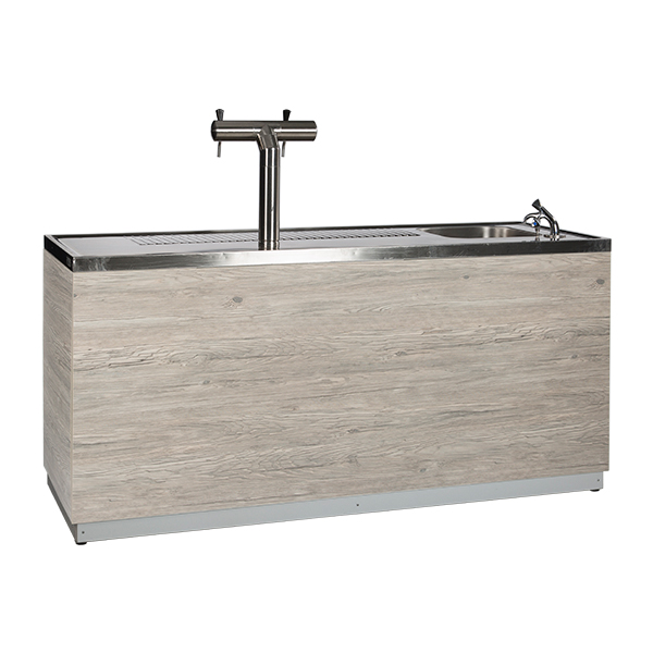 Bancone Birra Aspen In Legno L200 D70 H95cm Con Piano Cns