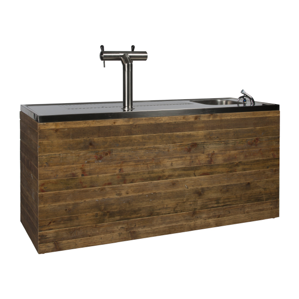 Bancone Birra Bornholm L200 D70 H95 Cm Con Piano Cns