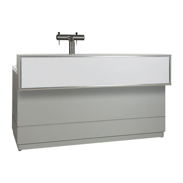 Banco Birra Grigio Argento L200 D83 H115cm Con Piano Cns