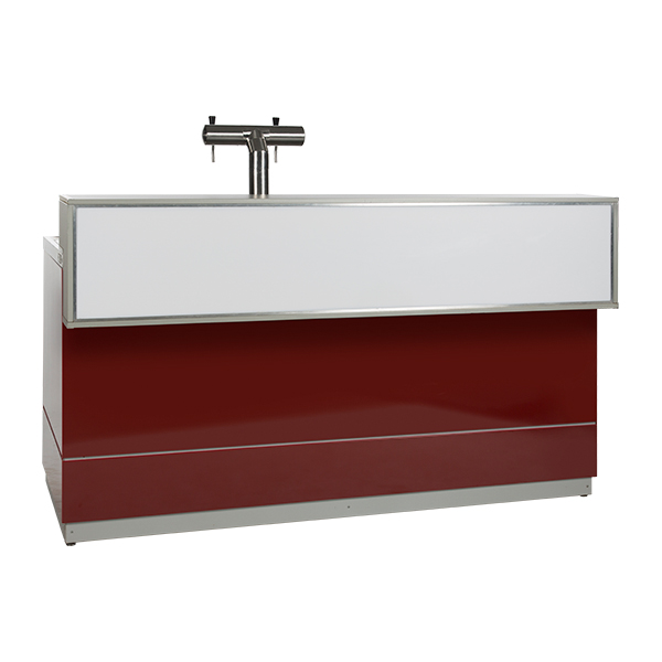 Bancone Birra Rosso L200 D83 H115 Cm Con Piano Cns