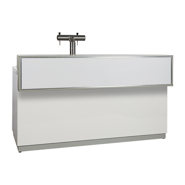 Bancone Birra Bianco L200 D83 H115cm Con Piano Cns