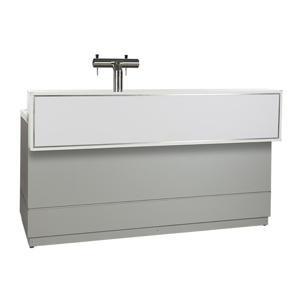 Bancone Birra Grigio Argento L200 D83 H115cm Con Piano Cns
