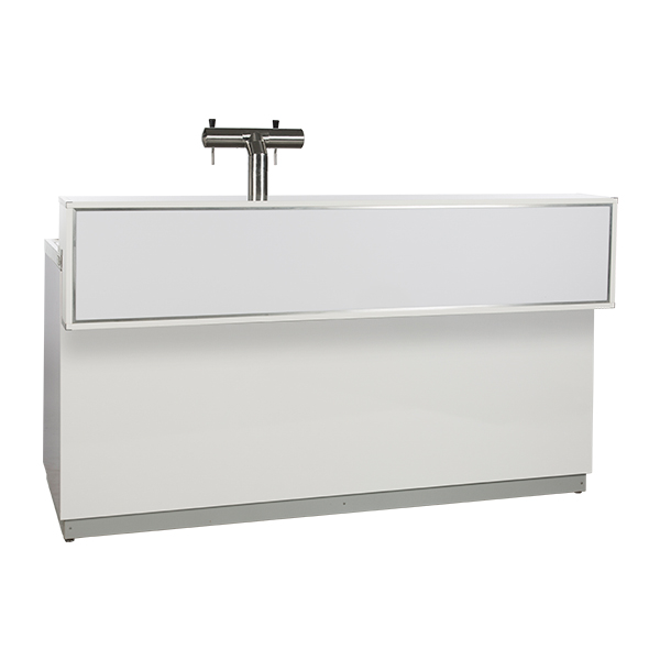 Bancone Birra Bianco L200 D83 H115cm Con Piano Cns