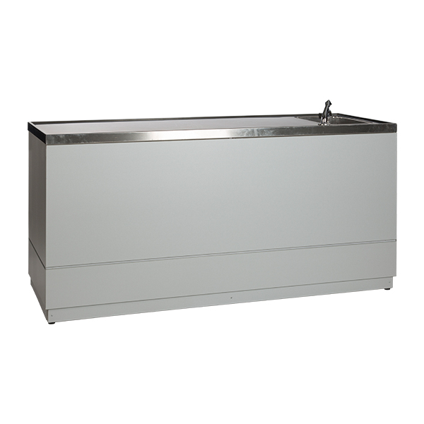 Bancone Champagne Grigio Argento L200 D70 H95cm Piano Cns