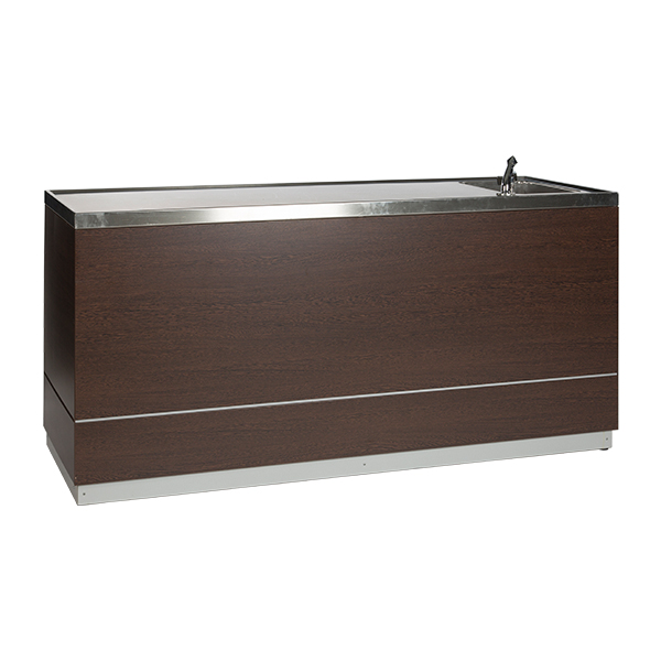 Bancone Champagne In Legno Decoro W200 D70 H95cm Piano Cns