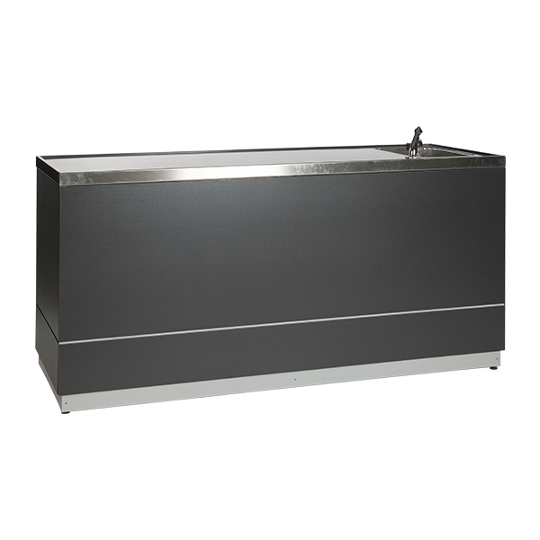 Bancone Champagne Antracite W200 D70 H95cm Piano Cns