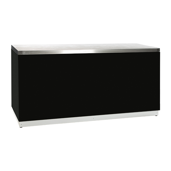 Bancone Nero W200 D70 H95 Cm Con Piano Cns