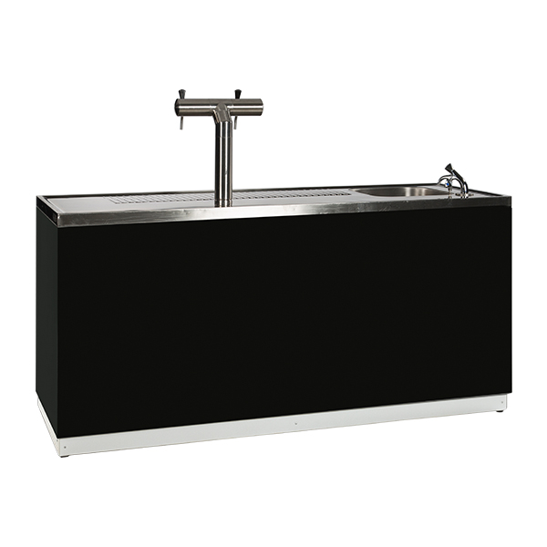 Banco Birra Nero W200 D70 H95 Cm Con Piano Cns
