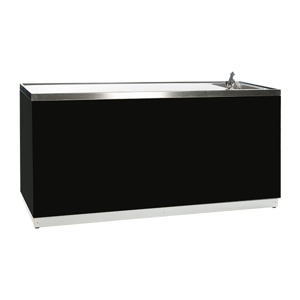Bancone Champagne Nero W200 D70 H95cm Con Piano Cns