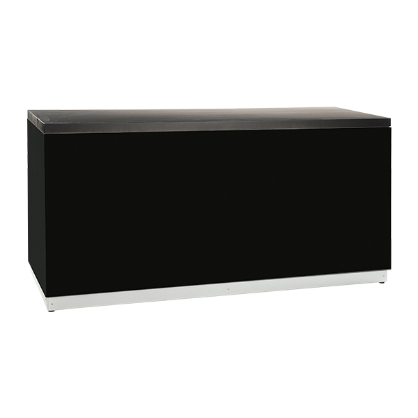 Bancone Nero L200 D70 H95 Cm Con Pannello Superiore Nero