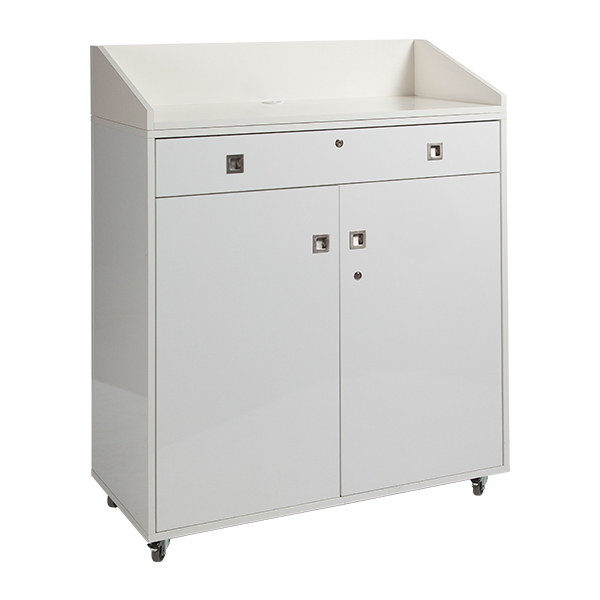 Banco Reception Cube Bianco Con Top L110 D50 H130cm