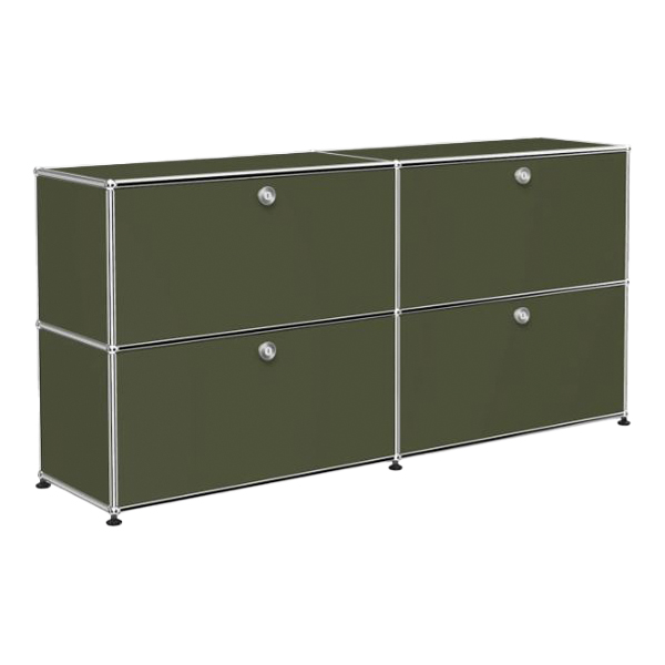 Credenza Usm Haller Verde Oliva 4 Ante A Ribalta