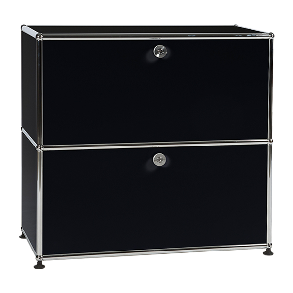 Credenza Usm Haller Nero 2 Ante A Soffietto Con 2 Keycard