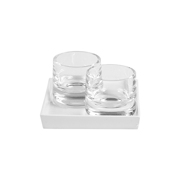 Set Di Decorazioni Da Tavola Senso 144 Vetro Bianco 15 15 Cm