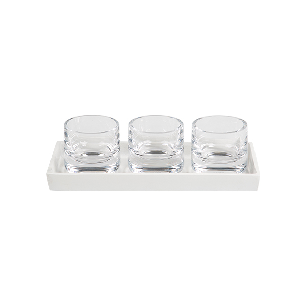 Set Decorazioni Da Tavola Senso 155 Vetro Bianco 12,5 30cm