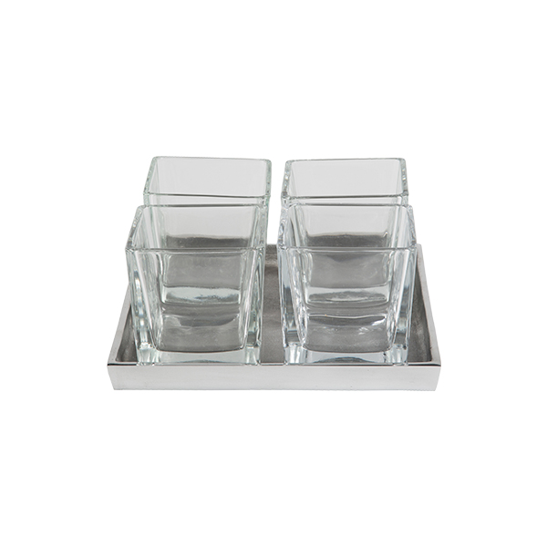 Set Decorazioni Da Tavola Senso 229 Vetro Alluminio 22 22cm