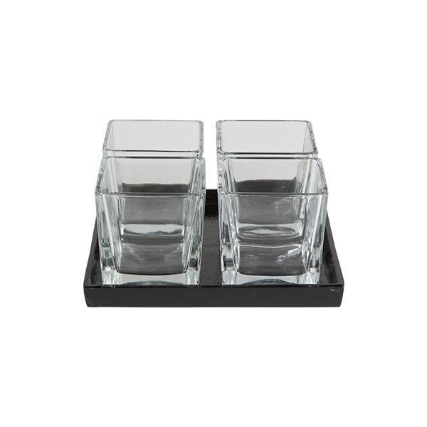 Set Di Decorazioni Da Tavola Senso 329 Vetro Nero 22 22 Cm