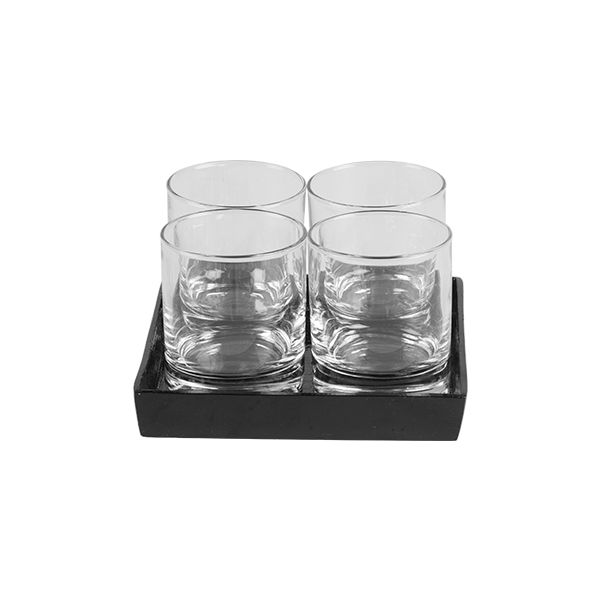 Set Di Decorazioni Da Tavola Senso 343 Vetro Nero 15 15 Cm