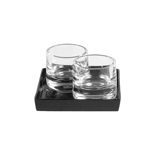 Set Di Decorazioni Da Tavola Senso 344 Vetro Nero 15 15 Cm
